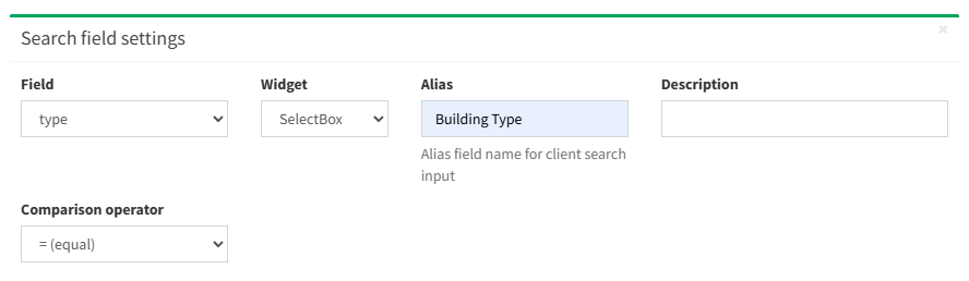Search Field Settings