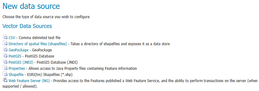 Vector Data Sources