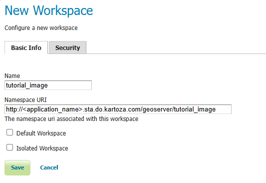 New Workspaces Page
