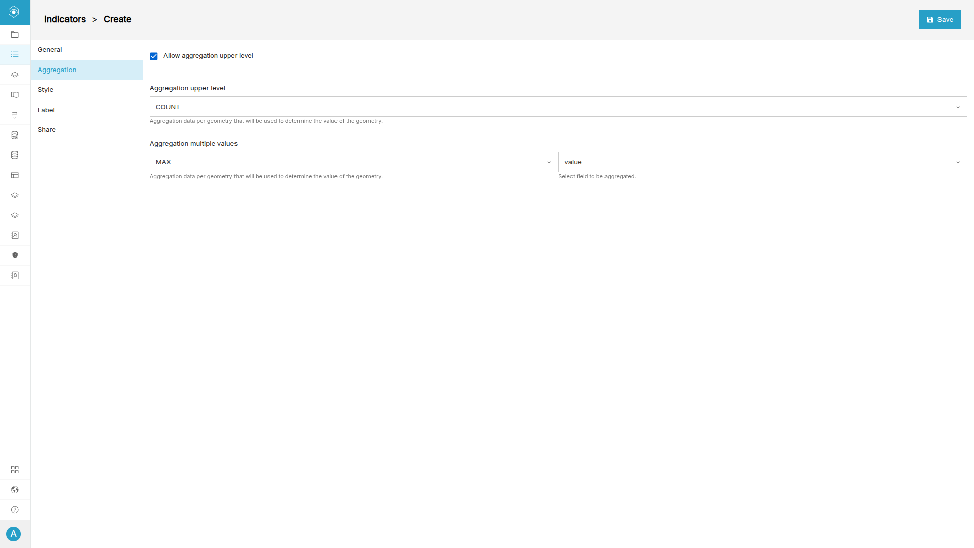 Aggregation Settings