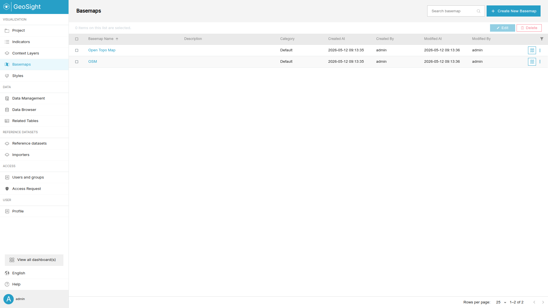 Basemap Page