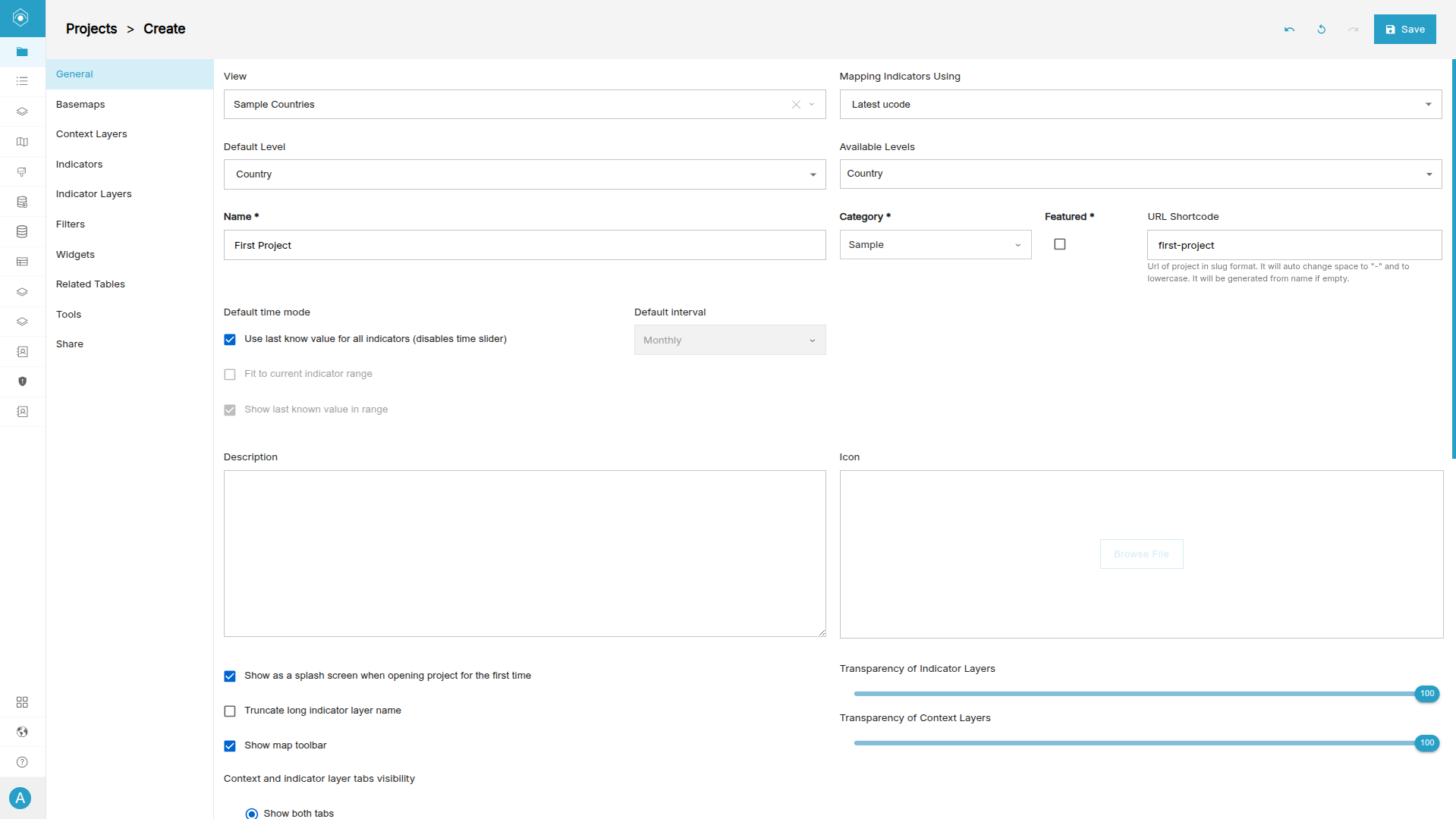 General Project Settings