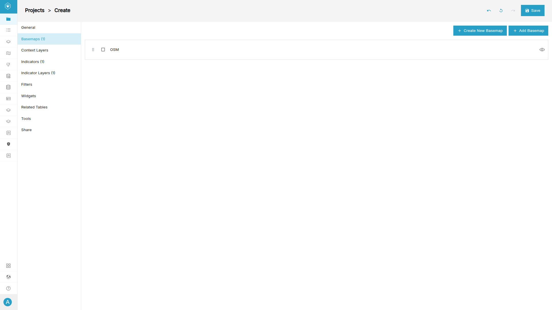 Basemaps Tab