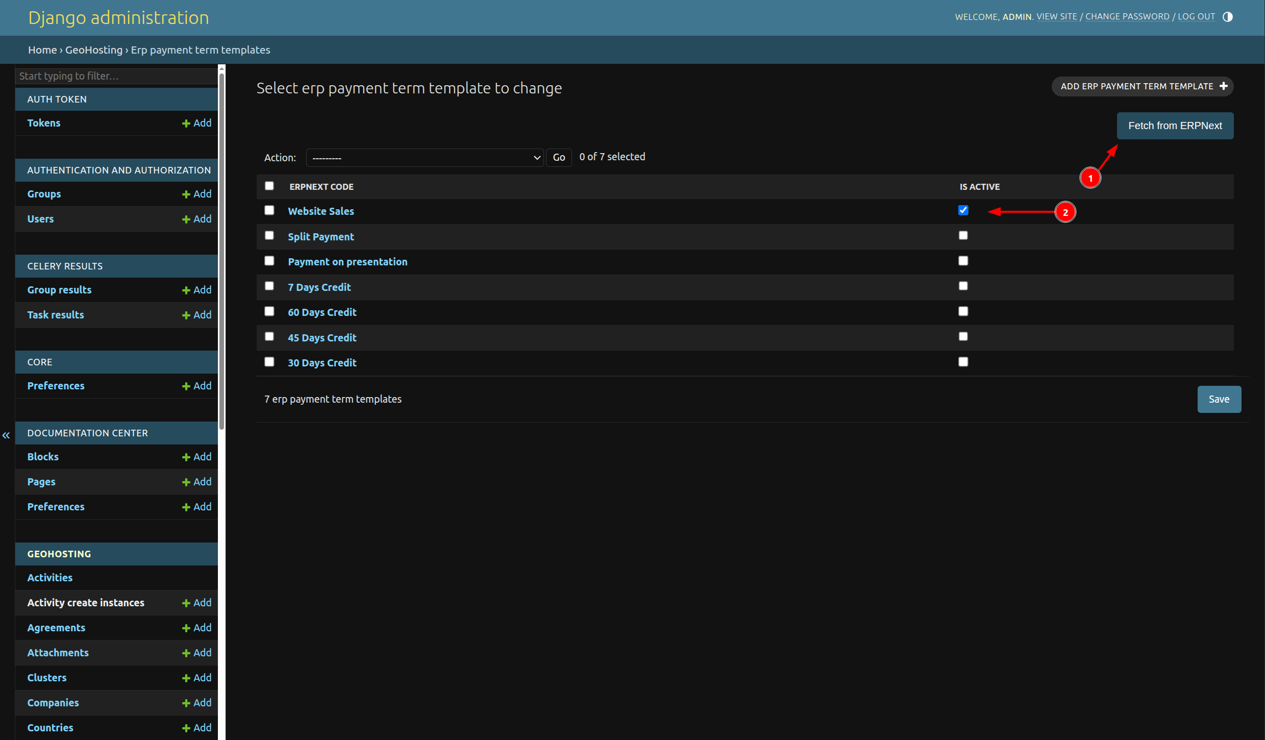 ERP Payment Term Template Setup
