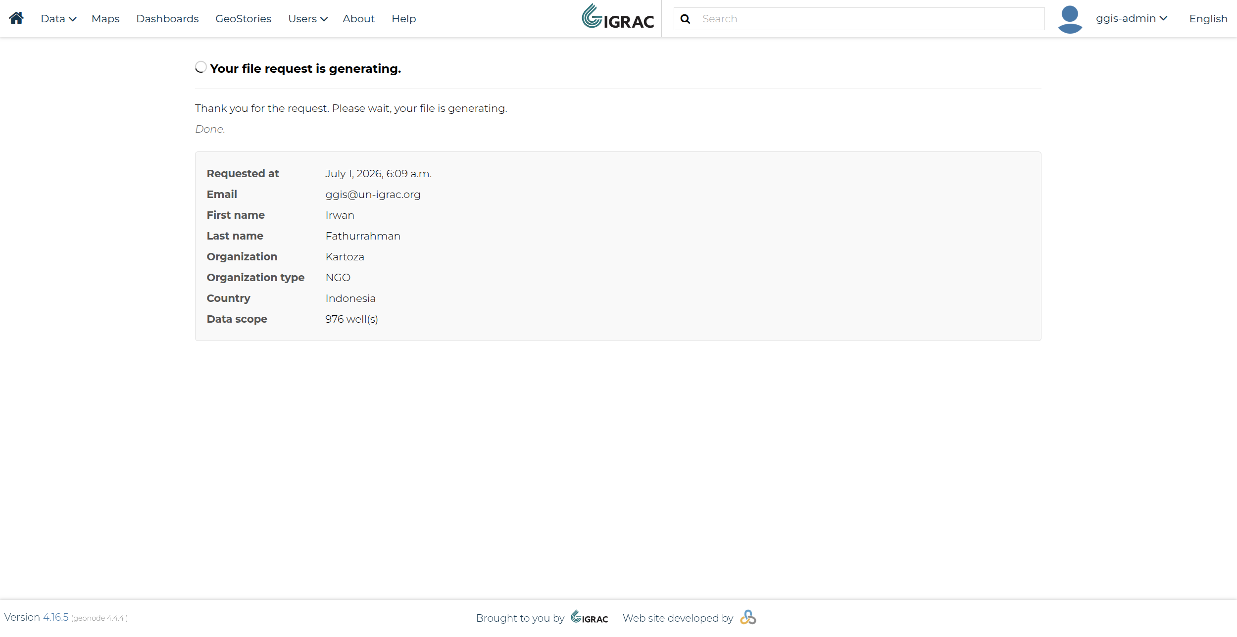File request is generating