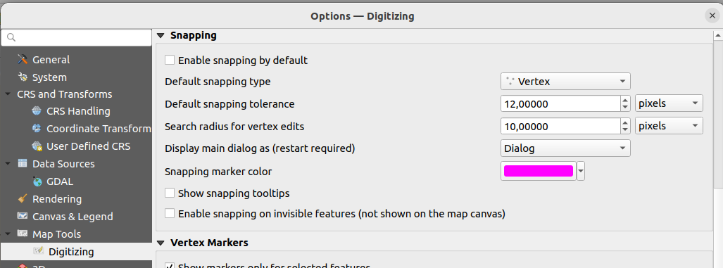 generic snapping options