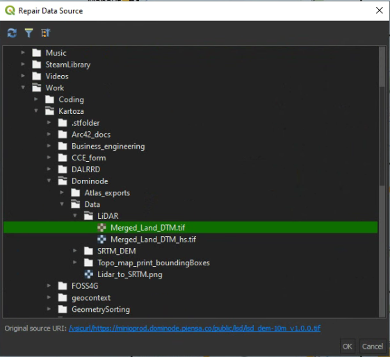 QGIS repair data source