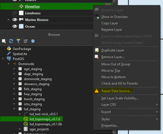 QGIS repair layer