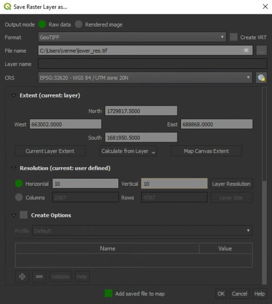 QGIS save raster