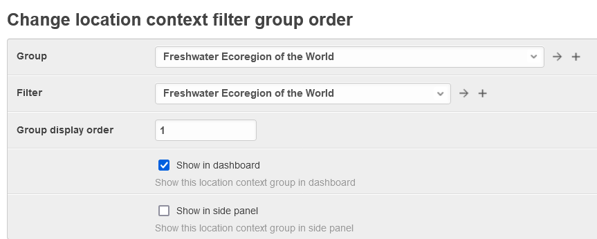 Location context filter group orders 2