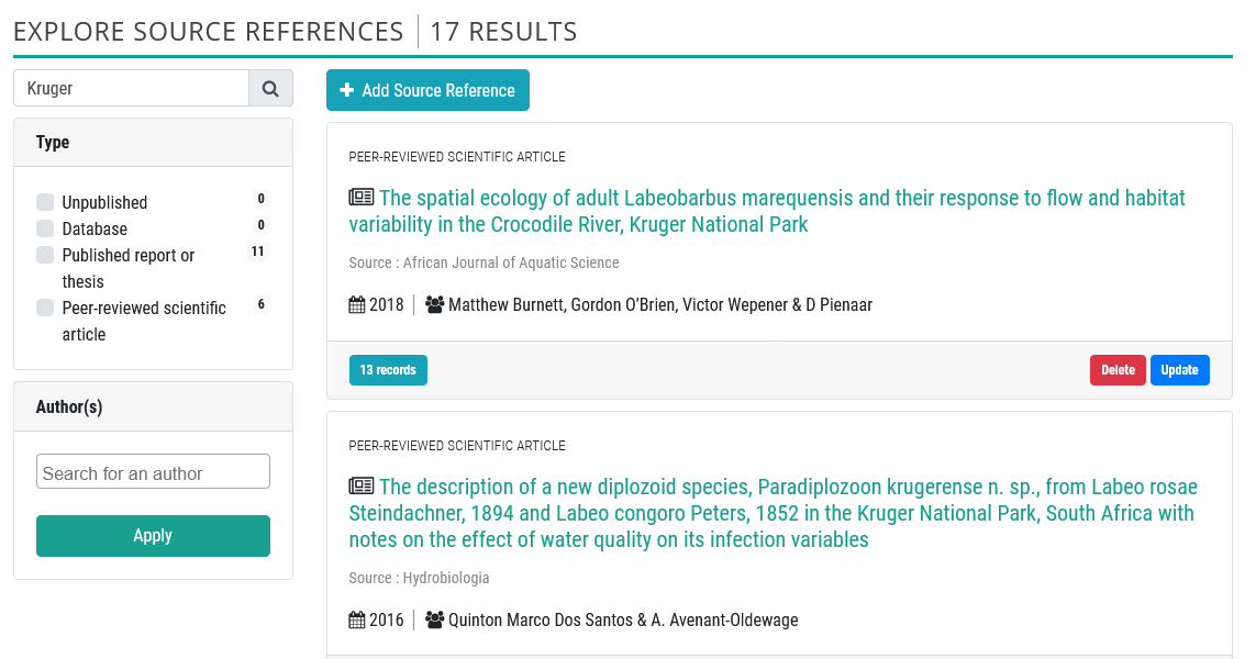 Managing Source References 13