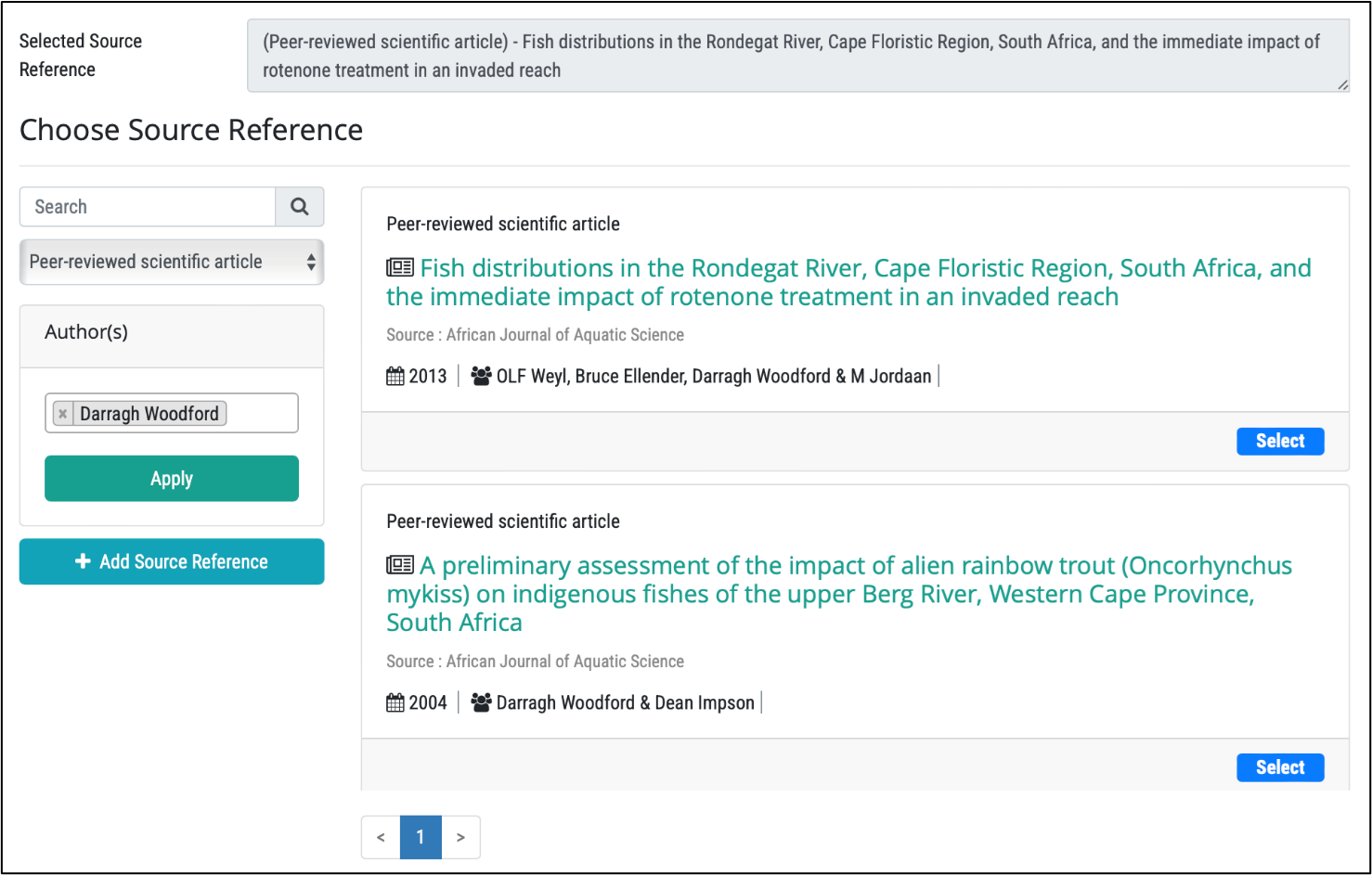 Choose source reference