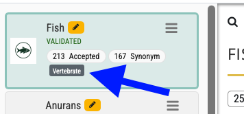 Meta Group label shown on a Taxon Group