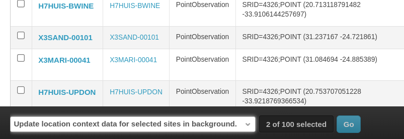 BIMS Location Site Update Geocontext Command