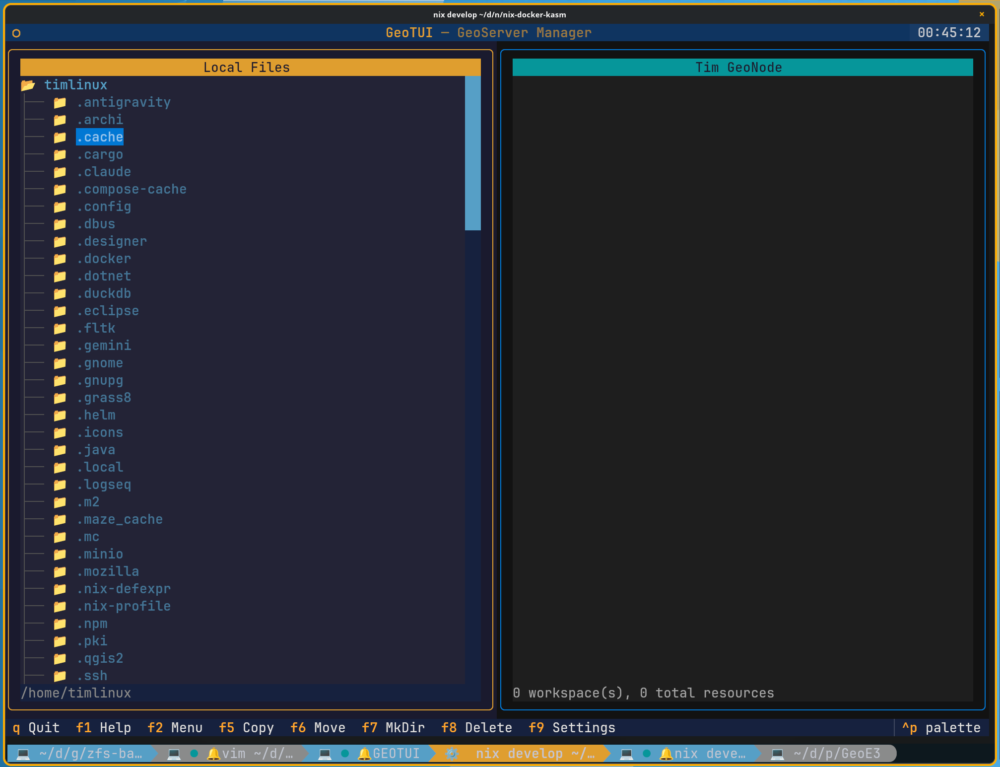 Dual-pane interface on Linux
