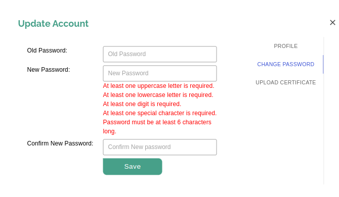 Update password