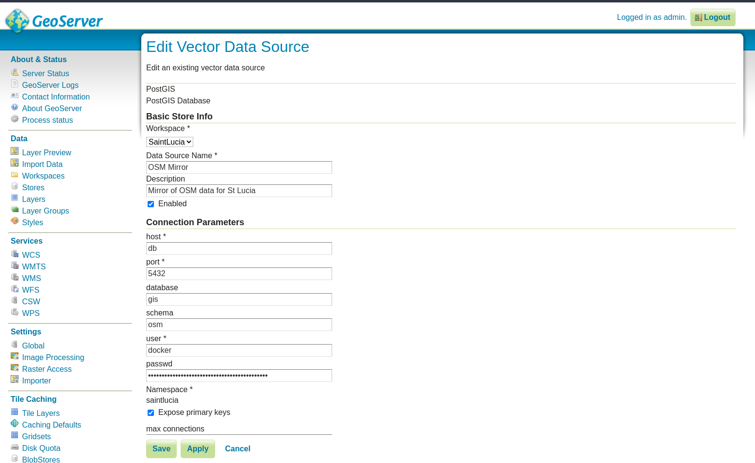 Store Creation in GeoServer