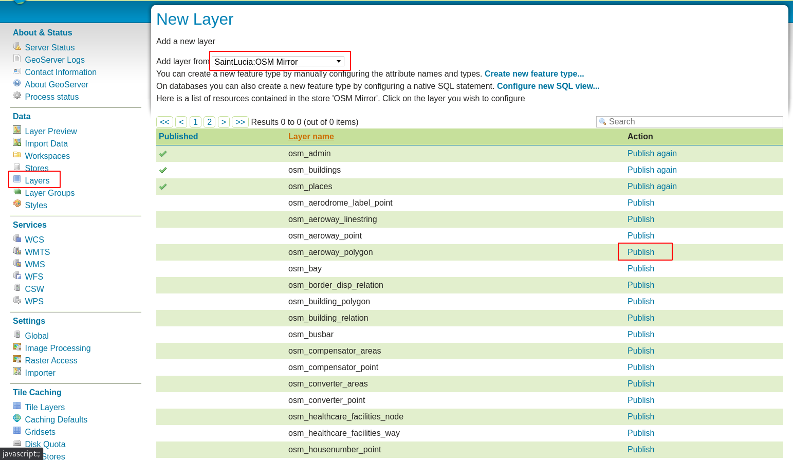 Layer Creation in GeoServer