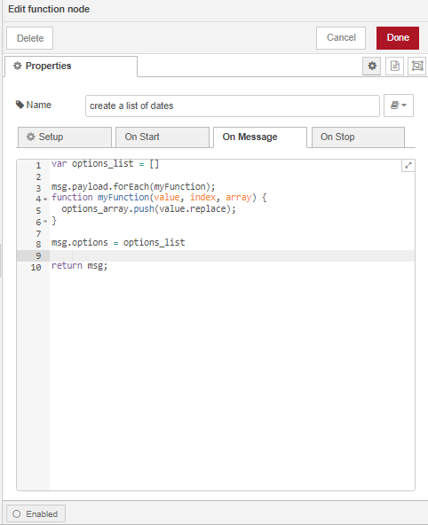 Array to List Function Node