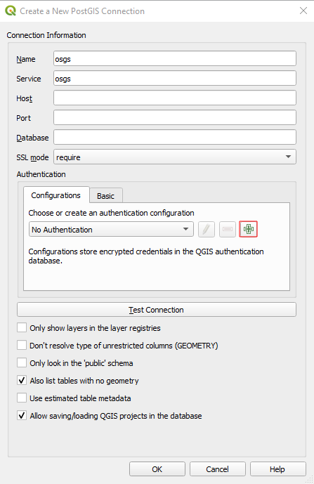 New Authentication Configuration