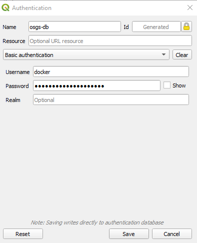 New Authentication Configuration Details