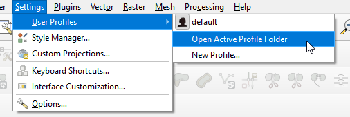 Open Active Profile Folder