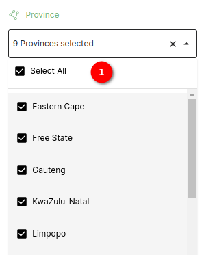 Province filter