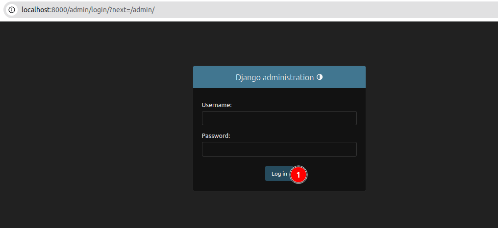 Login page