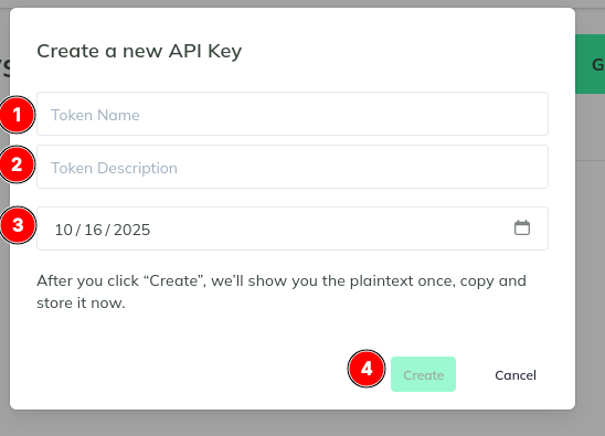 Create API Key Form